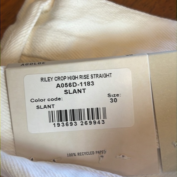 NWT AGOLDE Riley High-rise Strigh Crop/ size 30 - Picture 8 of 9